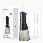 PERECT Water Dental Flosser Pick for Teeth: 300ML Water Tank, 3 Modes, 4 Replaceable Jet Tips, Cordless Rechargeable Oral Irrigator, IPX7 Waterproof, Perfect for Teeth Cleaning at Home(Black)