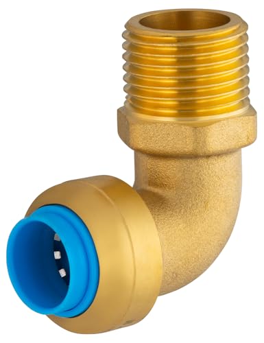 Raccord automatique universel coude Ø14 mâle 15x21 (1/2) TOUT PUSH