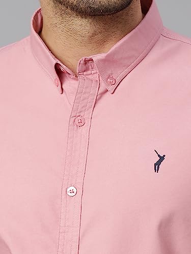 Image of Thomas Scott Men's Cricket Club Collection Classic Regular Fit Twill Shirt | 100% Cotton Long Sleeve Solid Shirt with Button Down Collar (Available in Plus Size)