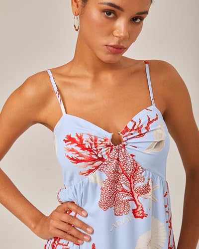 ADOR Women's Boho Maxi Chiffon Dress Spaghetti Strap Long Flowy Floral A Line Summer Beach Vacation Wedding Guest Dresses4