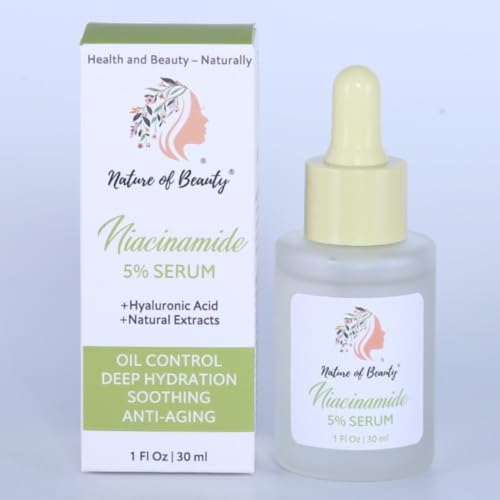Niacinamide Serum 5% Niacinamide Face Serum With Hyaluronic Acid Natural Extracts Oil Control Pore Minimizer Calms Evens Skin Tone Moisturizes Anti-Wrinkle 1 Oz