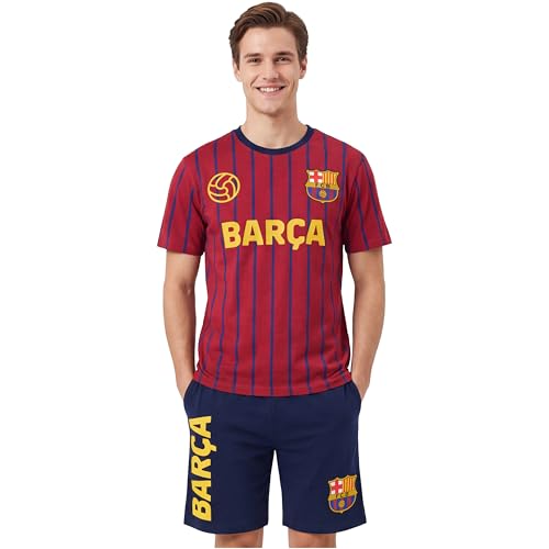 Get Trend FC Barcelone Pyjama Homme, Deux Pièce T-Shirt Manche Courte et Pyjama Short, Foot Gaming...