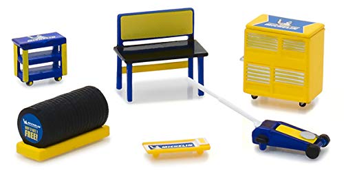 Greenlight Muscle 6pc Set Shop Tools Michelin Tires 1/64 13161