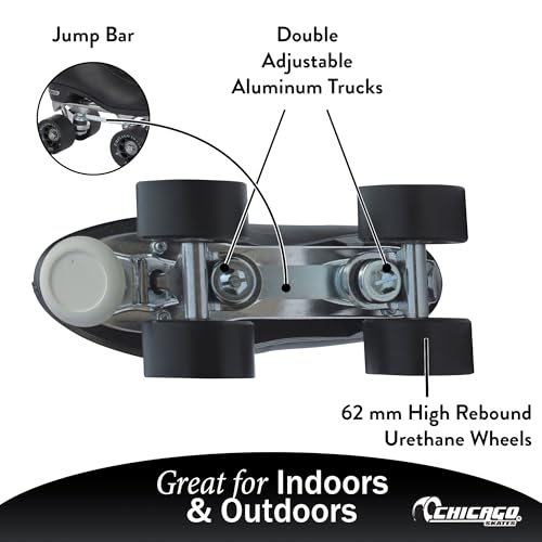 Chicago Quad Roller Skates for Women & Men – Durable, Top Performance Indoor/Outdoor Use or Roller Derby - Classic Deluxe Leather High-Top Boots with 60mm Urethane Wheels & Semi-Precision Bearings - image 3