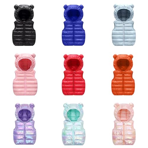 KAGAYD Cute Girls Boys Bear Ears Vest Sleeve Jacket Zip-up Waistcoat Kids Autumn Winter Warm Clothes
