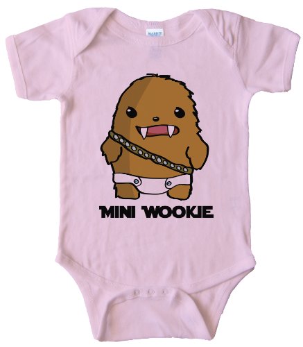 24TEE Mini Wookie Baby Chewbacca - Onesie - Pink New Born