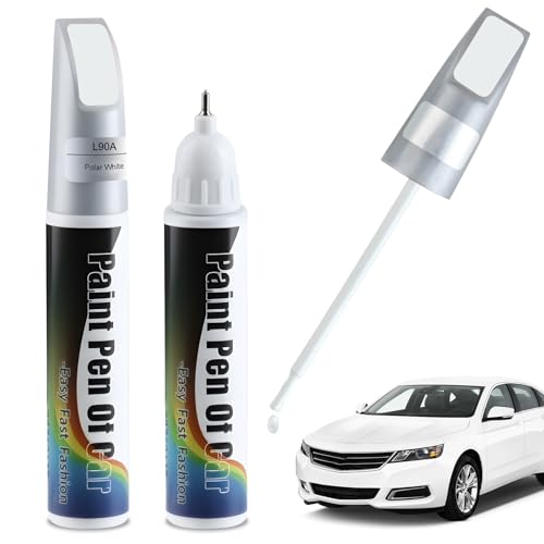 Penriter 2 Piezas L90A Blanco Polar Reparador Arañazos Coche para VW/Volkswagen, 2 In 1 Bolígrafo de Reparación Arañazos Coche, Quita Arañazos Coche, Reparar Arañazos y Astillas