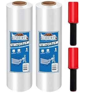 Tapebear TB-PR015 Stretchfolie mit Handabroller 2 Rollen