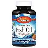 Carlson - The Very Finest Fish Oil, 700 mg Omega-3s, Norwegian Fish Oil Supplement, Wild Caught Omega 3 Fish Oil, Sustainably Sourced Fish Oil Capsules, Omega 3 Supplement, Orange, 120 Softgels