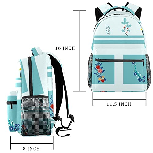 Sac à dos décontracté durable pour étudiants multicolore géométrique floral