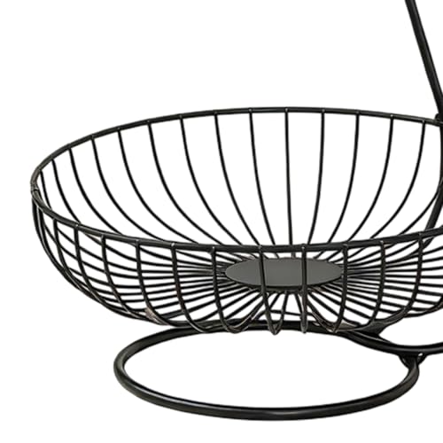 Cesta frutera de metal de dos pisos para almacenar frutas y caramelos en casa 7