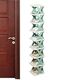Hoches, vertikales Schuhregal, platzsparendes Klappregal für Sneaker, Hausschuhe und Absätze, multifunktionale Aufbewahrungslösung für kleine Wohnungen, Badezimmer und Wohnmobile