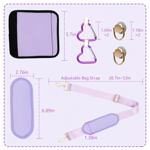 LBU Strap for Bogg Bag Accessories with Neoprene Handle Wrap, Detachable Shoulder Pad, 2Pcs Key Holders Adjustable Crossbody Shoulder Strap Wrap for XL/Medium/Small Rubber Tote Beach Bog Bags2