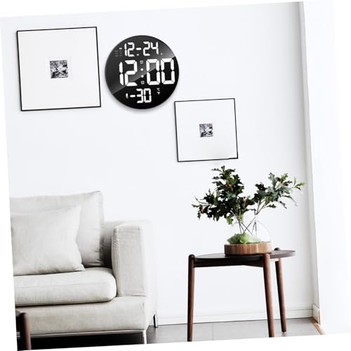 Horloge murale numérique multifonction à LED blanche réglable et télécommande - 3
