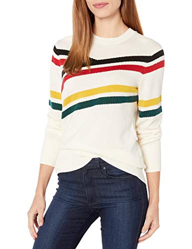 Pendleton Women's Glacier Slopes Merino Sweater, Antique White Multi, LG