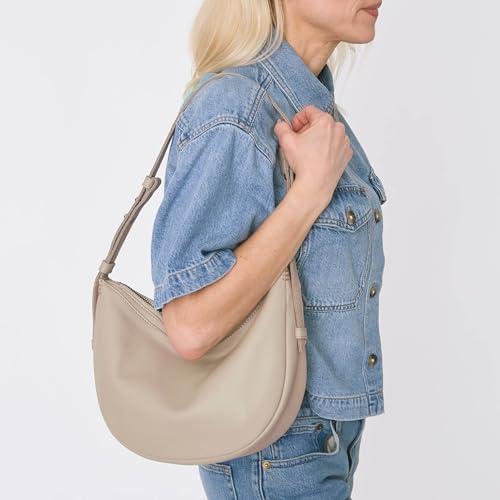 Image of The Sak Tess Crescent Shoulder Bag - Premium Women's Handbag for Everyday & Travel - Adjustable Strap with Zipper Closure