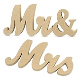 wishstream Mr and Mrs Signs, Wedding Sweetheart Table Decorations Large Wooden Mr and Mrs Letters fo
