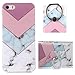 iPhone 5 5S SE Custodia, IMD TPU Marmo,Case Cover lLucida del Silicone Gel, Finger Fitness Holder Mount Cellulare Anello Ring Holder,per Le Ragazze e Le Donne,Cover per Apple iPhone 5 5S SE (Rosa)