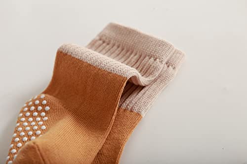 Image of J Poqobog Baby Girls Boys Socks infant Cotton Crew Socks for newborn Non Slip /Anti Skid Toddler Knee-high Socks set