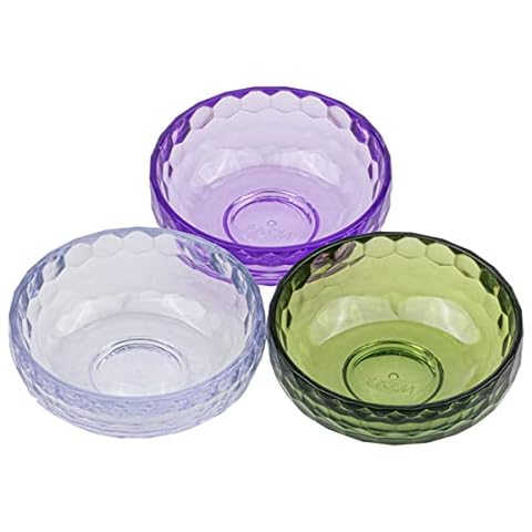 mollensiuer 3 Pieces Acrylic Crystal Facial Mask Mixing Bowl Facial Mud Bowl DIY Stirring Bowls Face Skin Applicator Bowl Cover