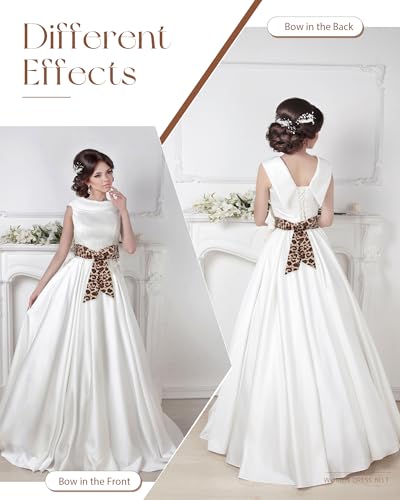 Image of Glitopper Women Chiffon Sash Belt Dress Sash Waist Bridal Wedding Belt 50s Accessories 3'' Wide