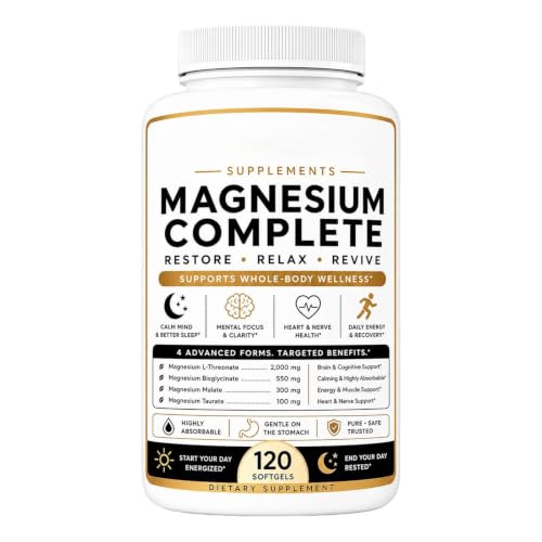 Magnesium Complete Magnesium L-Threonate Bisglycinate Malate & Taurate with Vitamin B6 P-5-P (1PCS)