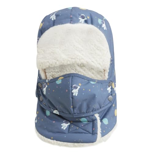 Cute Kids Winter Hat Windproof Ski Mask Balaclava Cap Boys Girls Fur Fleece Hat Teen Ear Flaps Cold Weather Snow Hat Gift