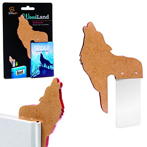 Gifts for Readers & Writers Marcador, Lobo Animal Woodly Cover