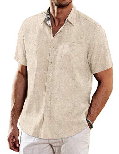 Amazon.com: COOFANDY Men's Summer Beach Shirts Short Sleeve Button