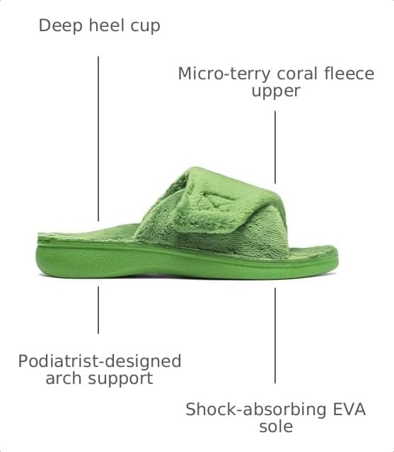 Image of SOLLBEAM Women's Plantar Fasciitis Fuzzy House Orthopedic Adjustable Slippers With Arch Support Orthotic Heel Cup Sandals For Ladies