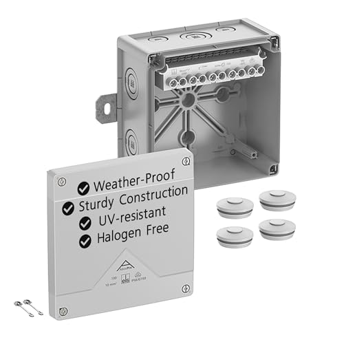 Spelsberg Abox Pro 100 AB-10² - IP66/IP67/IP69 Junction Box w/Cable Connector Accessories - Electrical Enclosure w/Raised Screw Terminals, External Fastening - Rated 690V Industrial & Outdoor (Grey)