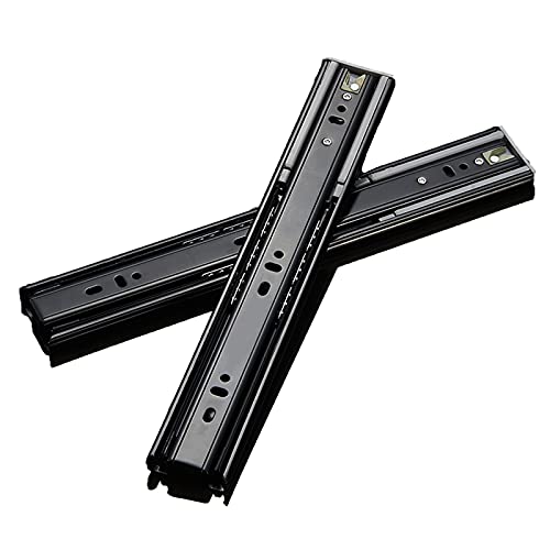 Guías para cajones Feng Shui de 30 cm, el riel negro ideal para armarios organizados