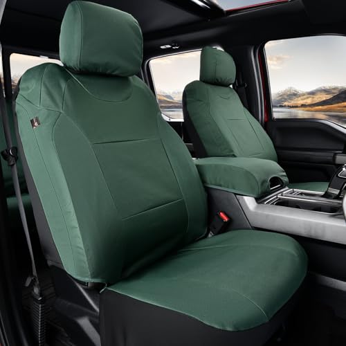 Image of Coverado Front Seat Covers, Waterproof Oxford Seat Protector for Car Seat Cushions for Kids & Dogs, Compatible with 2015-2026 Ford F150 & 2017-2026 Ford F250 F350 F450 (Green, 2PCS)