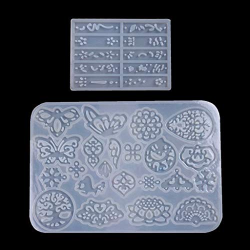 Rryilong - Juego de 2 pendientes de resina epoxi de resina epoxi transparente para joyas Cover