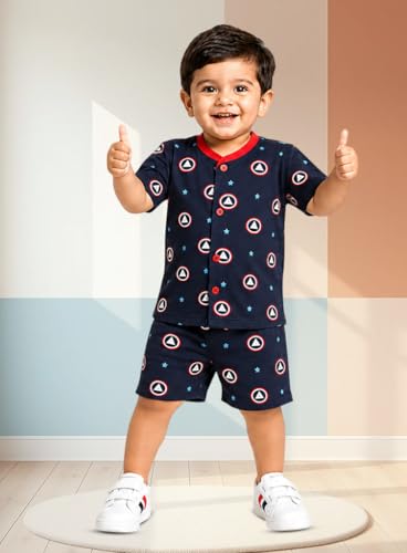 Image of 3BROS Baby Boys & Baby Girls Cotton Hosiery Clothing Set Half Sleeves T-shirt with Matching Pants (DB20HS6027 Parent)