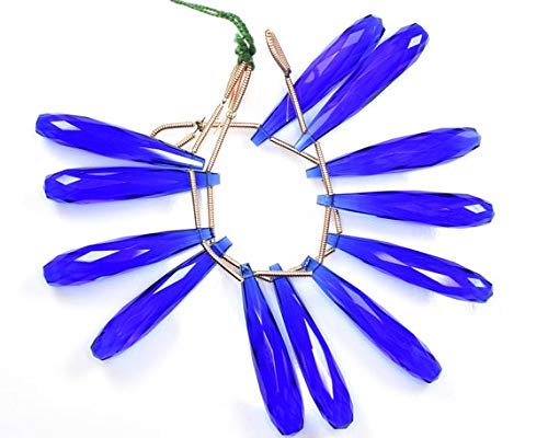 Perles de cyanite bleu 35mm briolettes gouttes facettées pour création boucles d'oreilles
