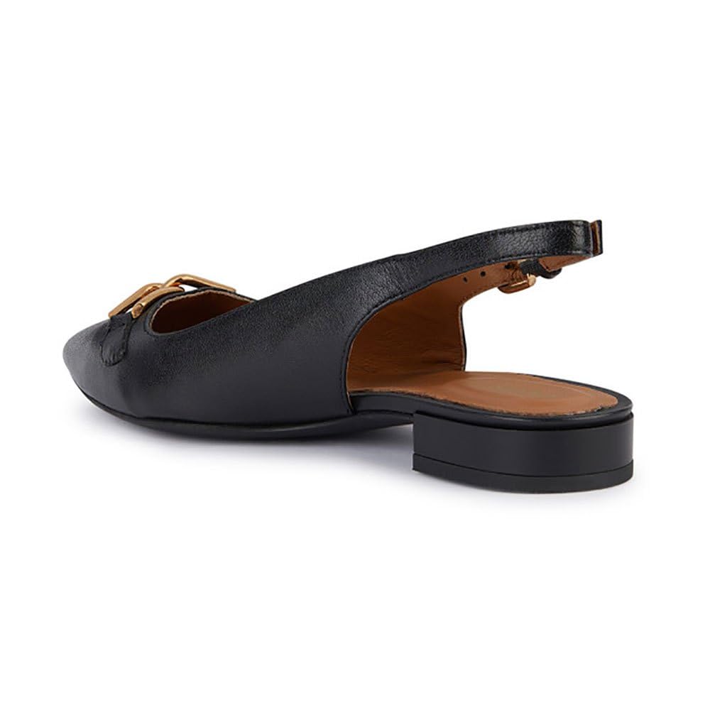 Geox Women's D Charyssa Ballet Flat, Black, 3 UK