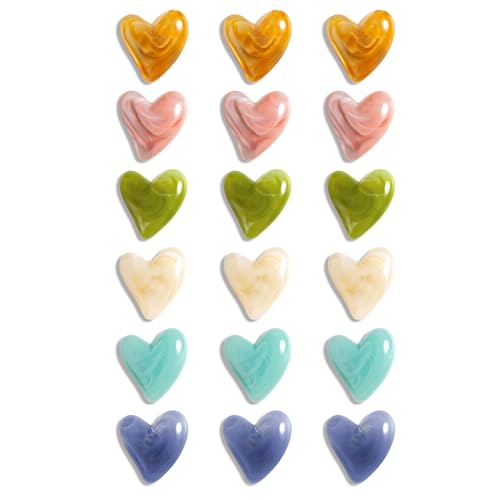 Imanes decorativos en forma de corazón pack x18 miniatura 1