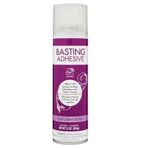 Basting Adhesive Fabric Spray – 7.2 oz – Temporary Fabric Bond for Quilting (Pack of 1)
