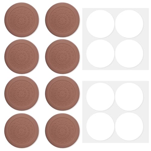 DOPENSPI 8PCS Cutting Board Feet Non Slip, Anti-Slip Cutting Board Stabilizer Pads Self-Adhesive Rubber Feet Waterproof Noise Reducing Pad for Chopping Blocks Shock-Absorbent Grips(Dark Coffee)