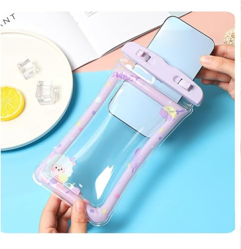 Image of Universal Cartoon Waterproof Mobile Cover for All Smart Phones|Transparent Floating Pouch Touchscreen Friendly | Water-Resistant Pouch for Swimming, Beach & Outdoor Activities (Pack of 1)