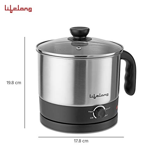 Lifelong Multifunction Cooker/Kettle 1.5 litres (Best for Boiling Milk, Eggs, Soup and Maggi/Noodles), Silver, 1.5 liters (LLMC01), Stainless... - Image 5