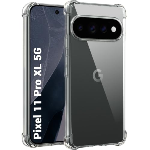 Image of TheGiftKart Crystal Clear Back Cover Case for Google Pixel 11 Pro XL | 360 Degree Protection | Shock Proof Design | Hard Back Case Cover for Google Pixel 11 Pro XL (PC & TPU, Transparent Bumper)