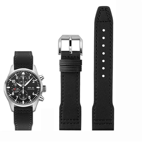 Bracelet nylon IWC Pilot Portugal 20mm boucle pliante acier et cuir