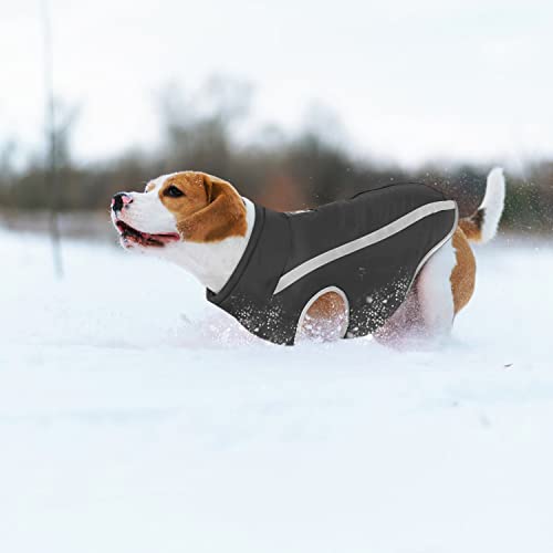 Idepet Wasserdichter Hundemantel Winter Warme Jacke, Winddichte Haustierkleidung Hundejacke Outfit für kleine mittelgroße Hunde mit Geschirrloch XL-6XL