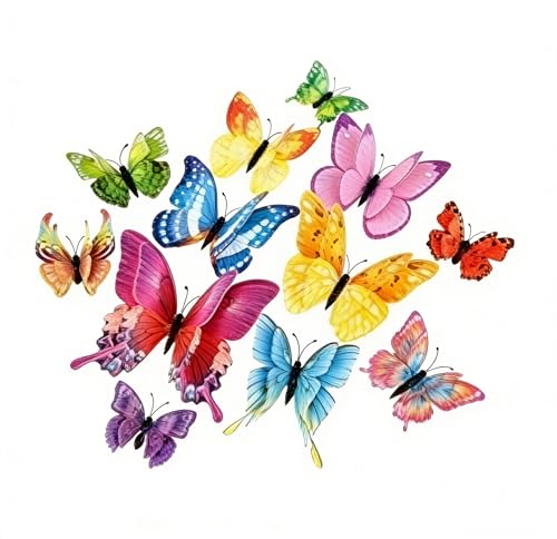 12 adhesivos de pared mariposas 3D