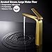 TOCALOCA Tall Bathroom Faucets Brushed Gold, One Hole Single Handle Lever Faucet for Vessel Bowl Sink, Premium Brass Bathroom Basin Faucet Lavatory Mixer Tap Gold