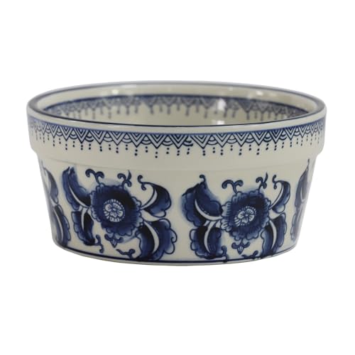 SYNWISH Ciotole per cani in porcellana vintage dipinte a mano, in porcellana bianca e blu, antiscivolo, in ceramica pesante, per cibo e acqua, 765,4 g, per cani e gatti di taglia media e grande,