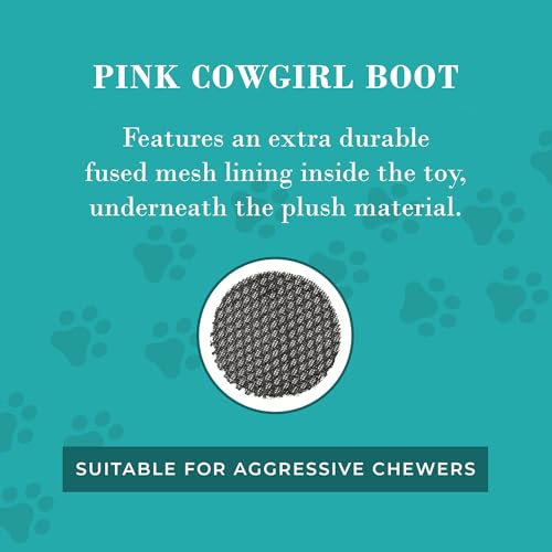 Juguete de peluche para perros zueco vaquero rosa miniatura 6