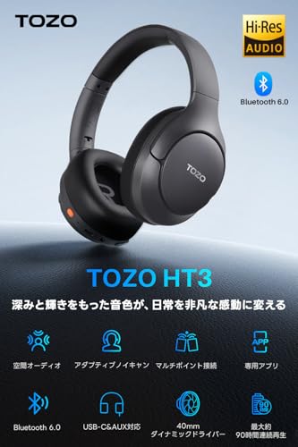 TOZO HT3 Wireless Noise Cancelling Headphones 商品画像2